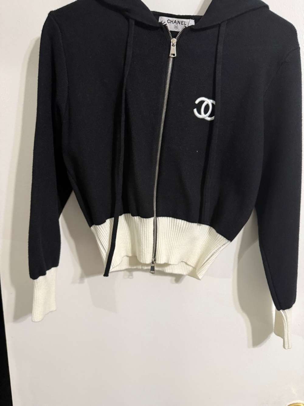 Black and Cream  Zip Hoodie